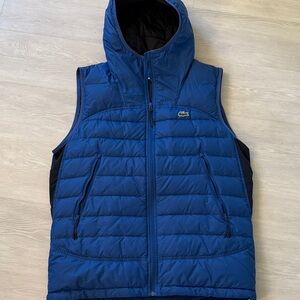Lacoste Blue Puffer Vest ! Never worn🔵 with hood